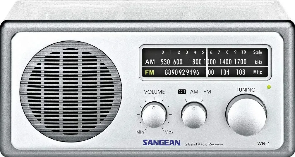 Mesa transparente AM/FM analógica Sangean - Rádio superior - Transparente