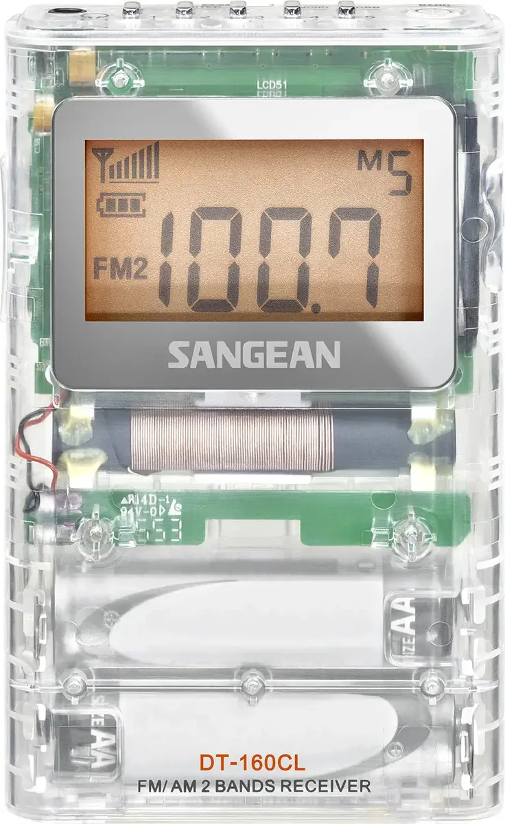 Rádio de Bolso Sangean FM Estéreo/AM, Transparente