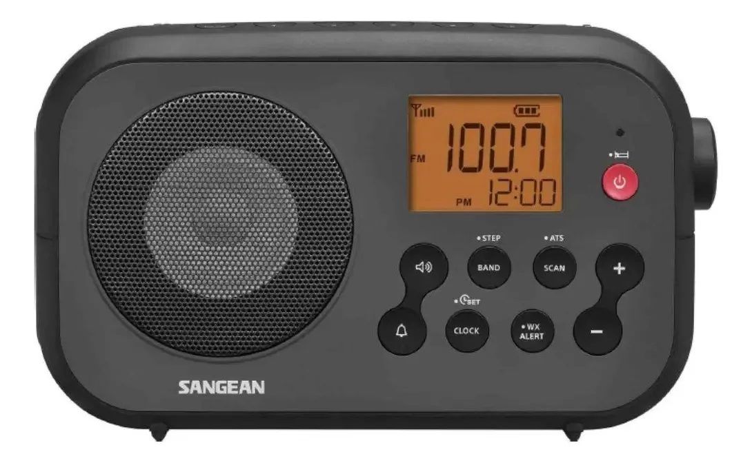 Rádio portátil Sangean Pr-d12 Pr-D12 am/FM Noaa Weather Alert Digital Tuning preto