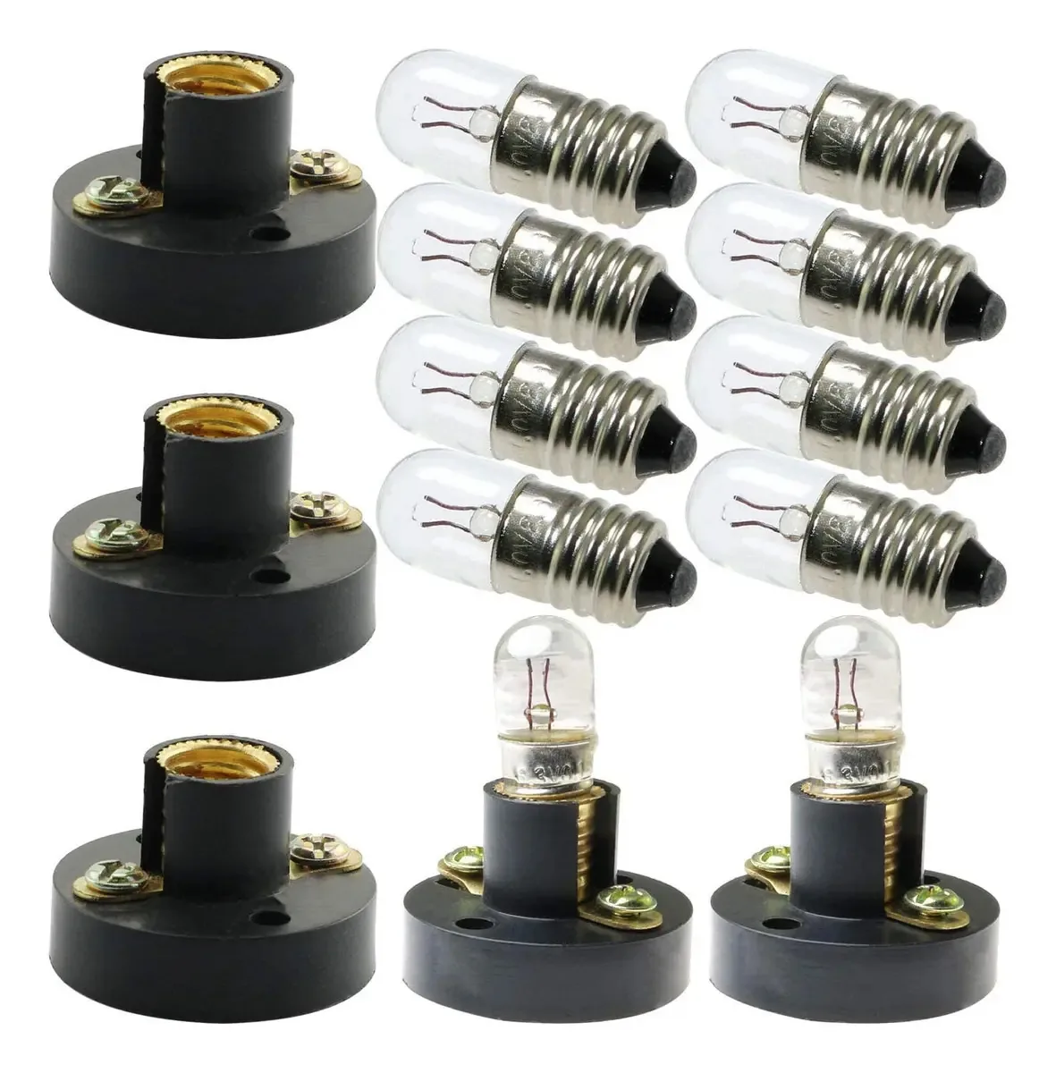 Jogo De 10 Mini Lâmpadas De Rosca E10 Para Experimentos
