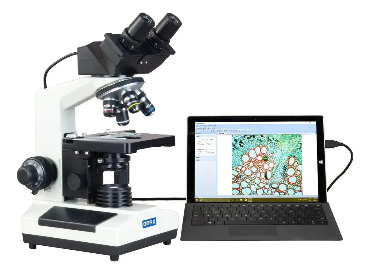 Binóculos LED biológicos Omax 40x-2000x Dig Laboratory