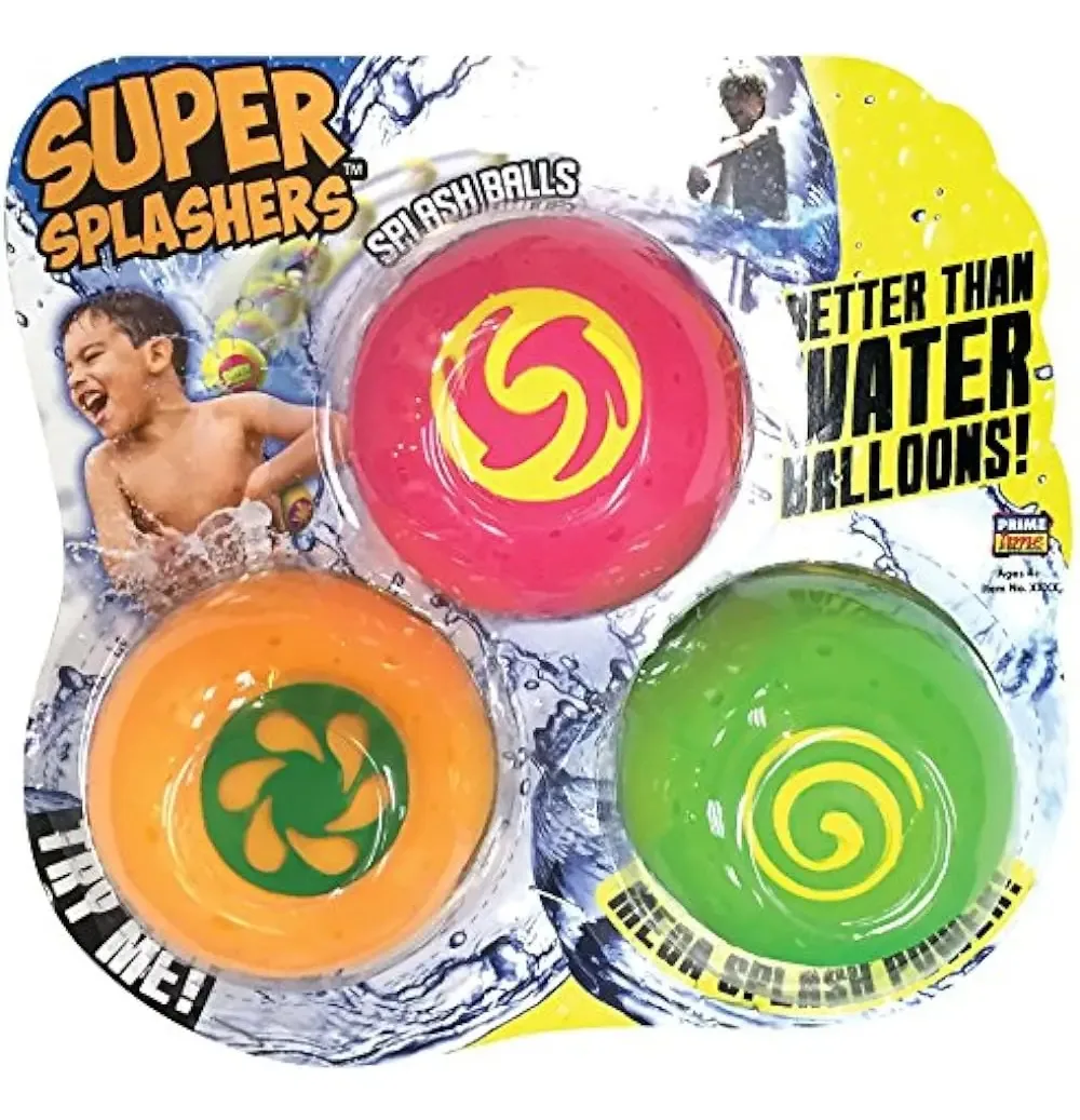 Bolas de água Splash Bombs Super Splashers (pacote com 3) A cor pode variar