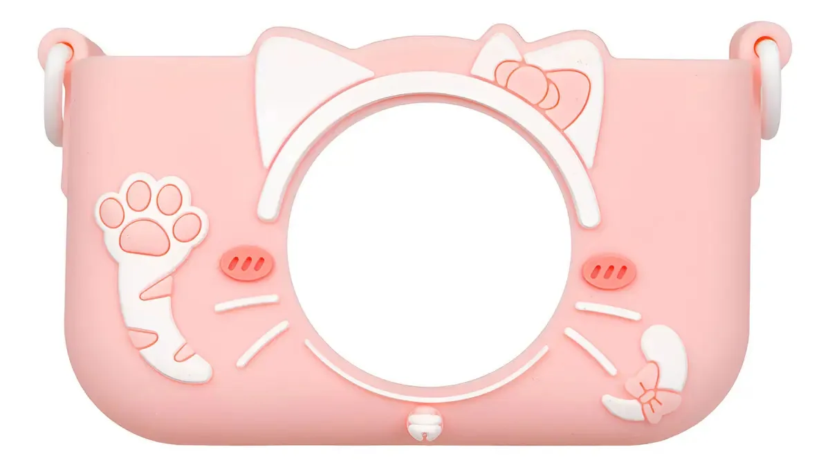 Capas para câmeras infantis de silicone Pink Kitten Design