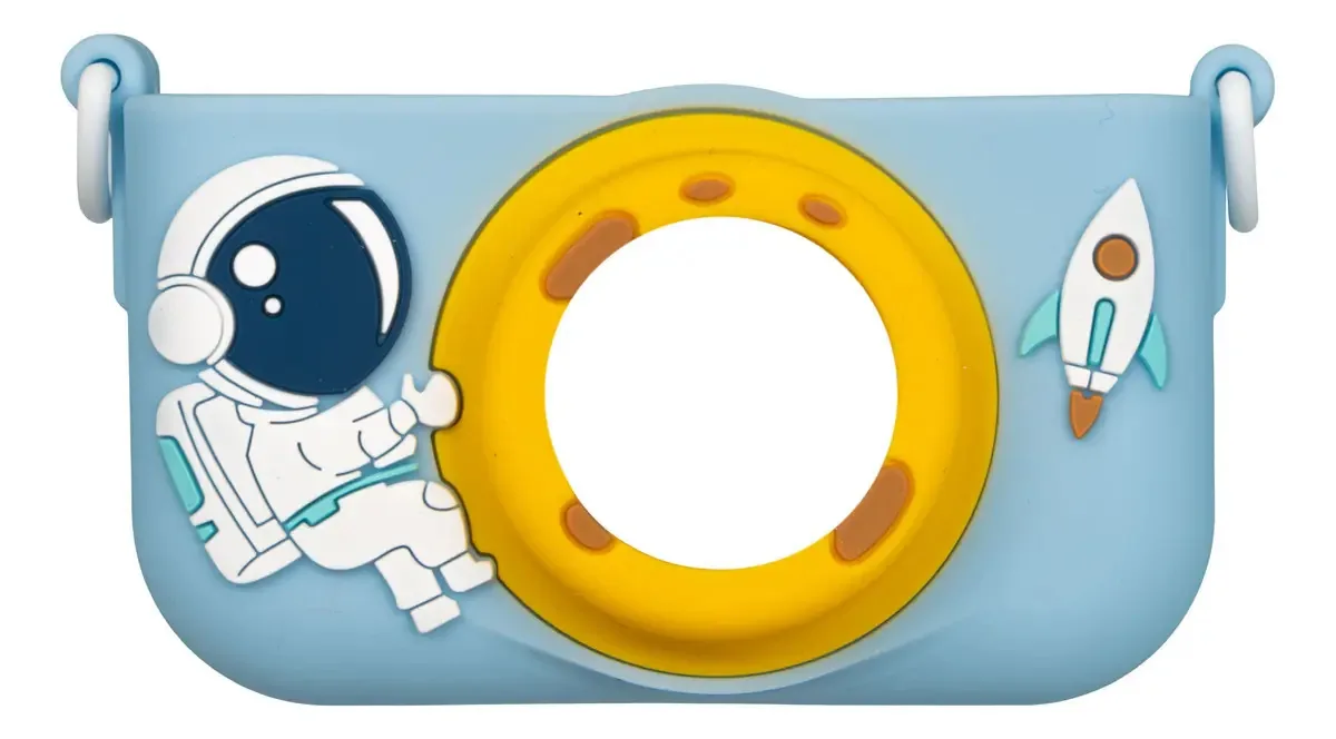 Estojos para câmeras infantis de silicone Astronaut Sky Blue Design