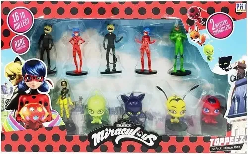 Pacote com 12 bonecos de ação Ladybug Fotorama Miraculous Figures