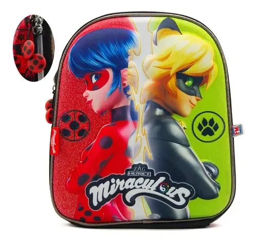Lancheira escolar Lady Bug Miraculous para meninas do ensino fundamental