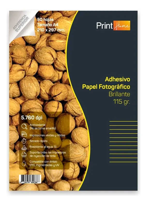 Papel adesivo, 115g Glossy A4x50HJ, página de impressão