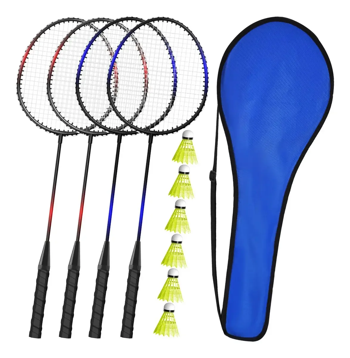 Conjunto de 2 raquetes de badminton com babados e bolsa
