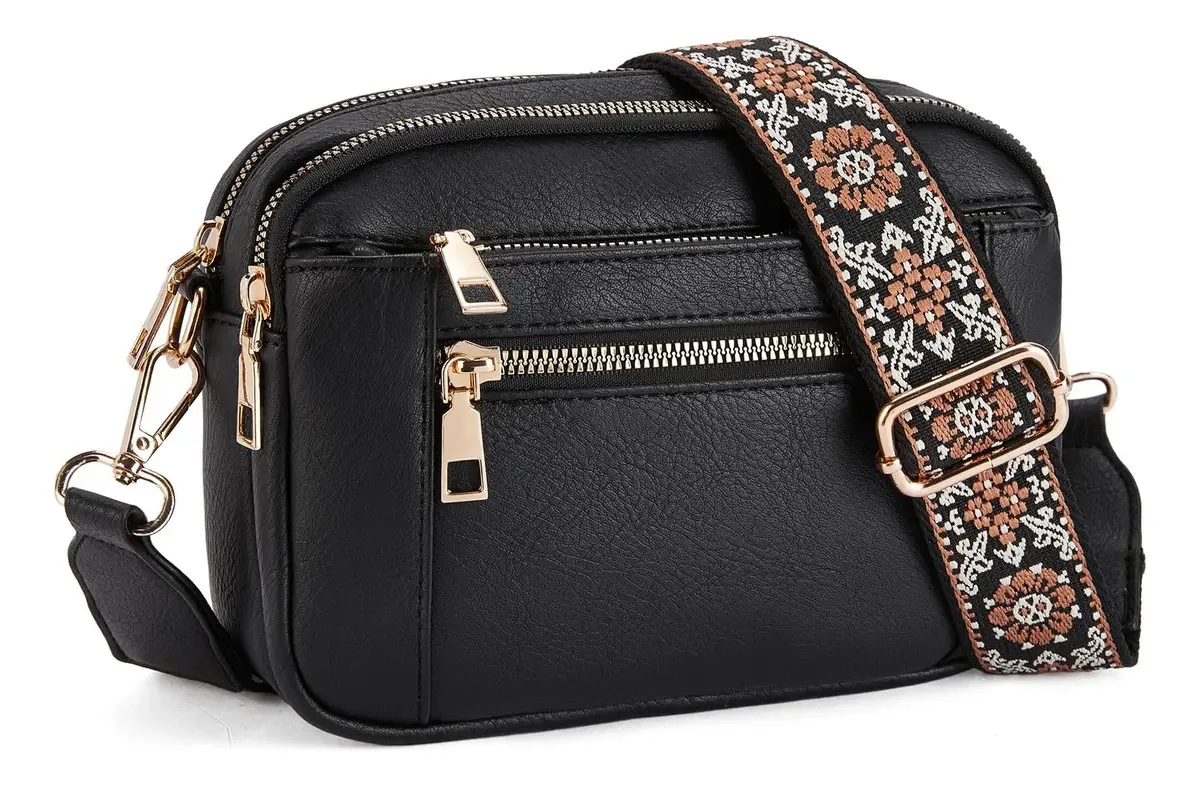 Bolsa feminina Bolsa de ombro tiracolo Mariconera, moda feminina, cor preta