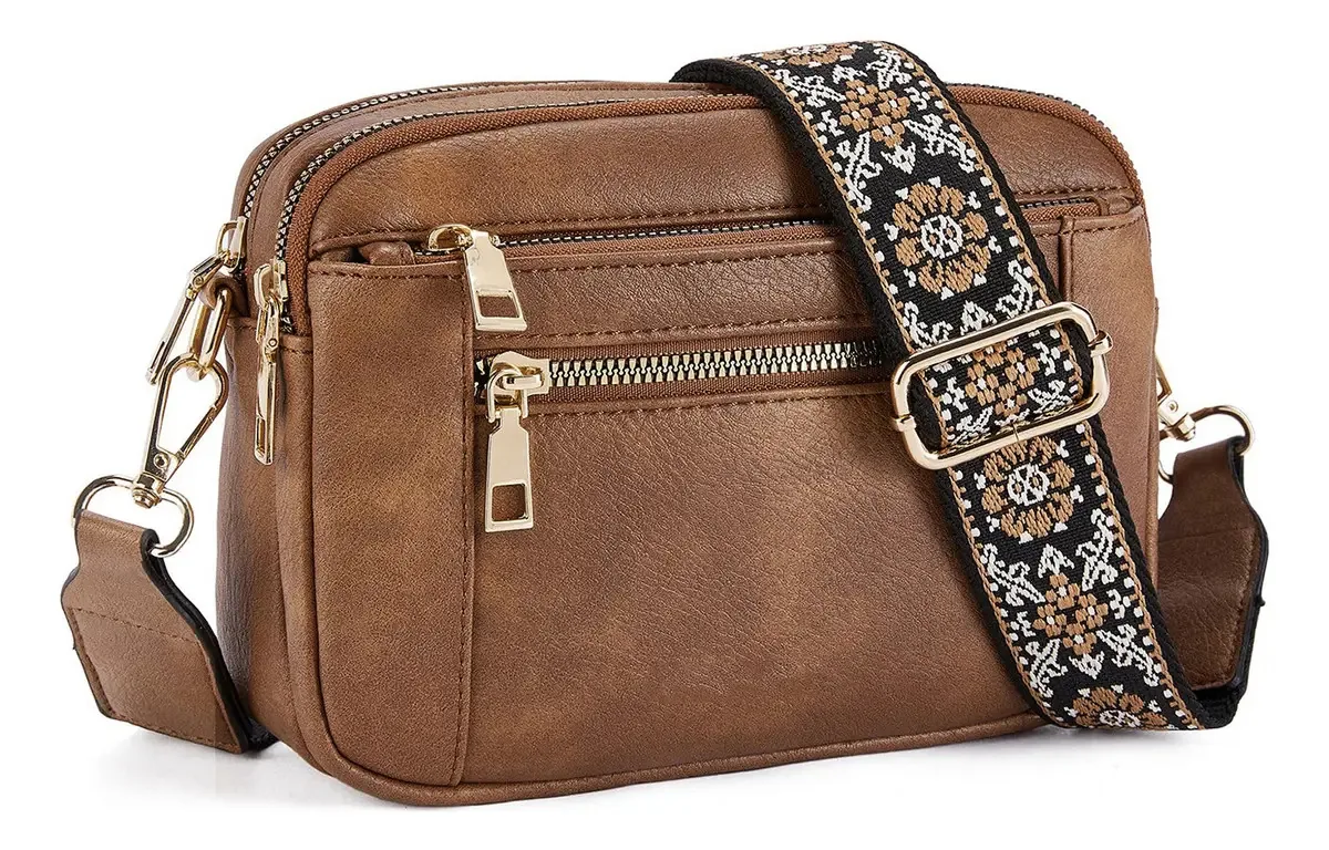 Bolsa feminina Bolsa de ombro tiracolo Mariconera, moda feminina, cor marrom