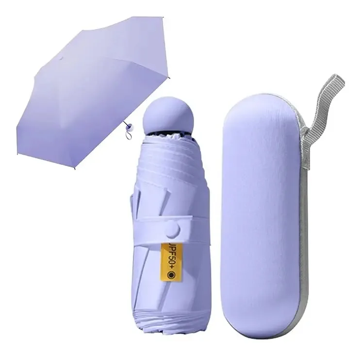 Guarda-chuva, guarda-chuva, bolso anti-UV+bolsa cápsula roxa