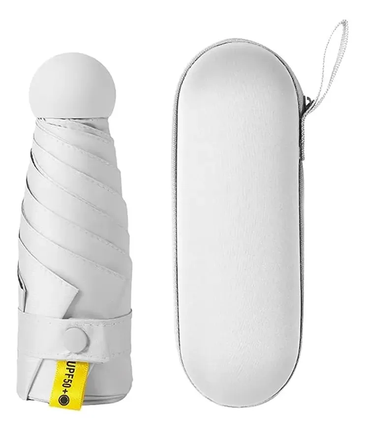 Guarda-chuva, guarda-chuva, bolso anti-UV+bolsa de cápsula branca