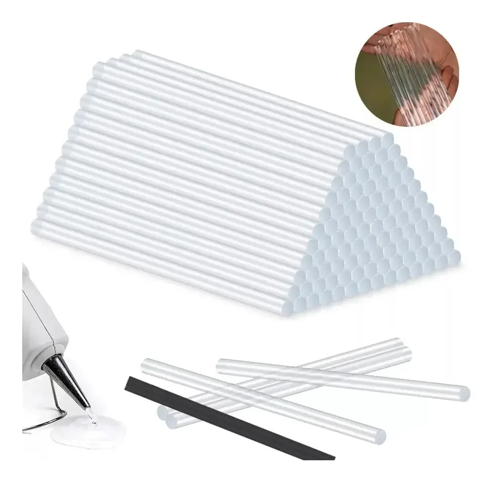 Barras de silicone Ycrigns® por atacado de 7 x 270 mm, 100 unidades de bastões de fusão a quente, bastões de silicone profissionais de 100 peças, alta viscosidade