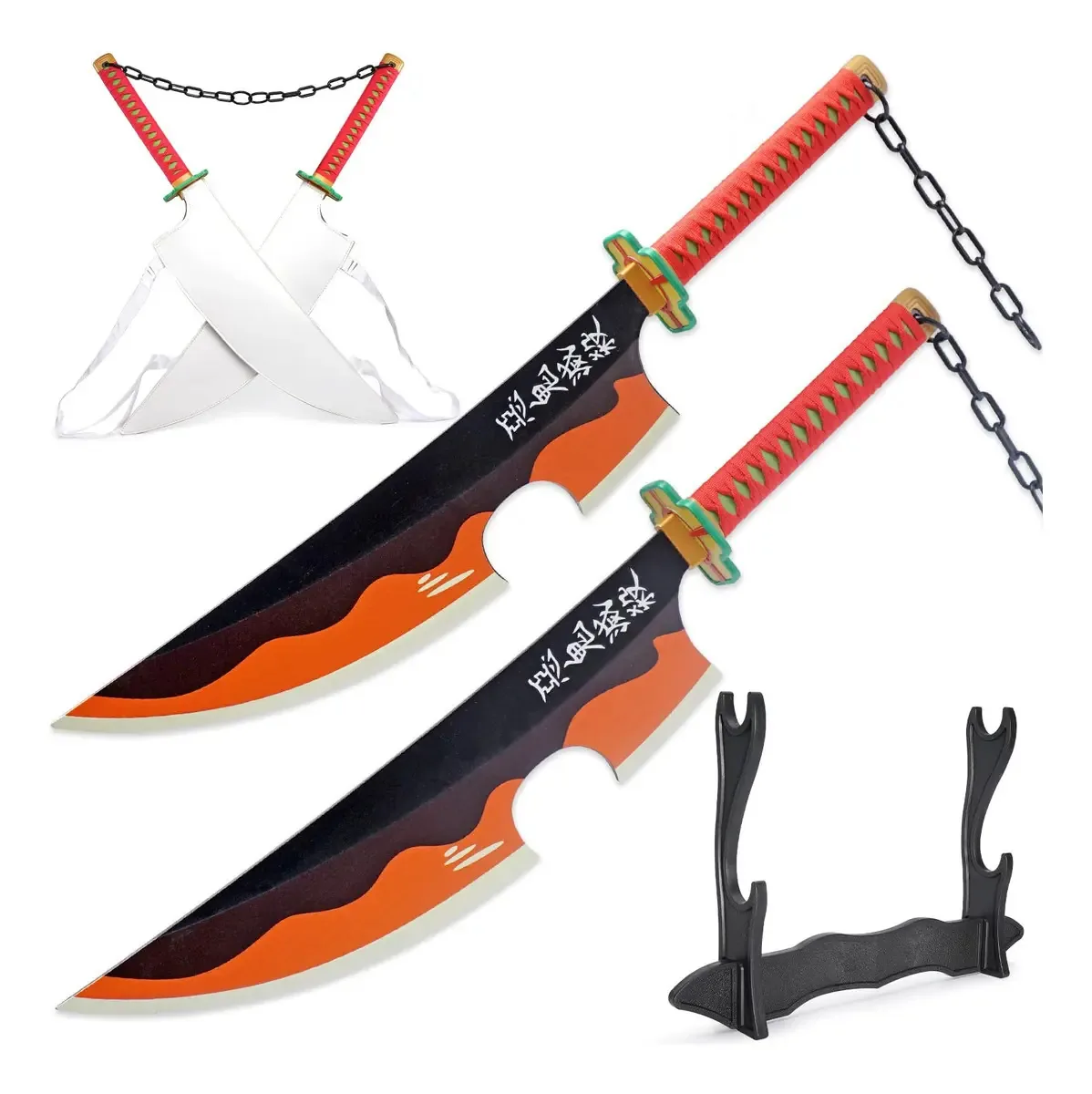 Espada Zisu Demon Slayer, aproximadamente 31 polegadas, cor D. Laranja (duas laranjas)