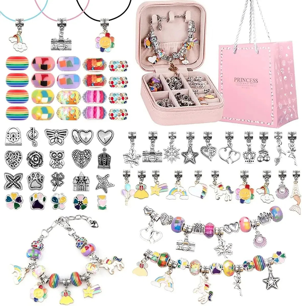 Kit de miçangas para fazer joias para meninas