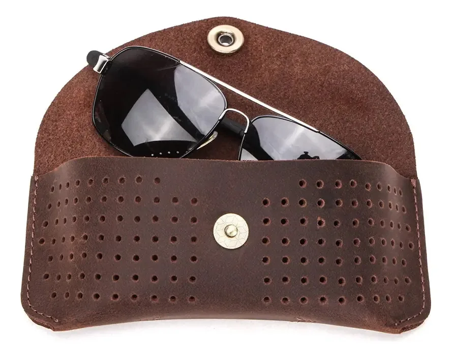 Porta-lentes Estojos para lentes Óculos Estojos para lentes cor de café