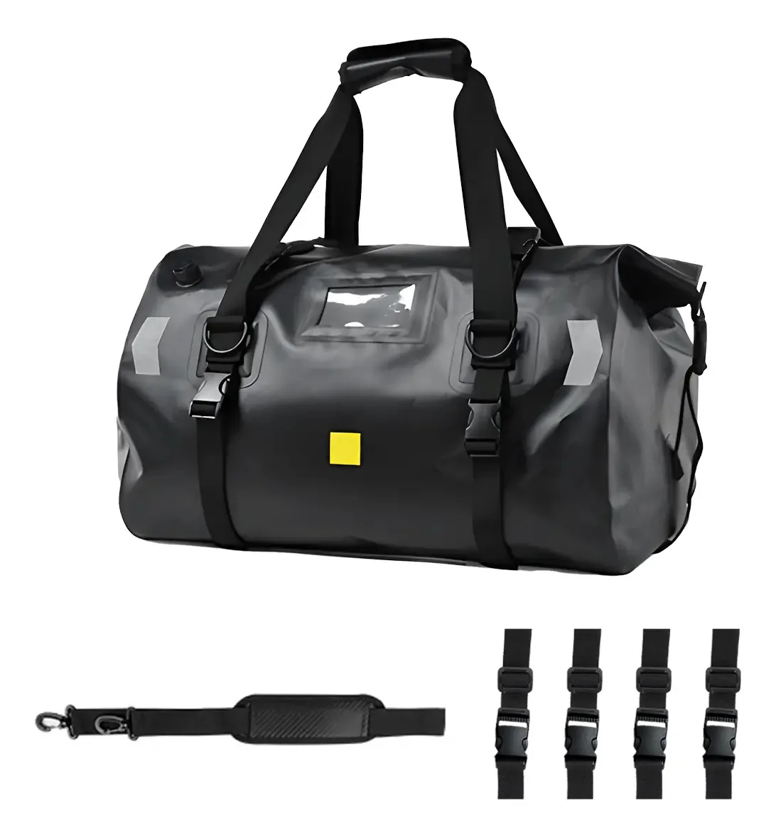 Mala de motocicleta 66l impermeável universal preta