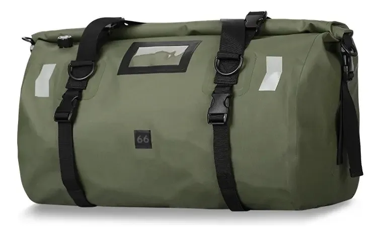 Mala de motocicleta 66l impermeável universal verde militar