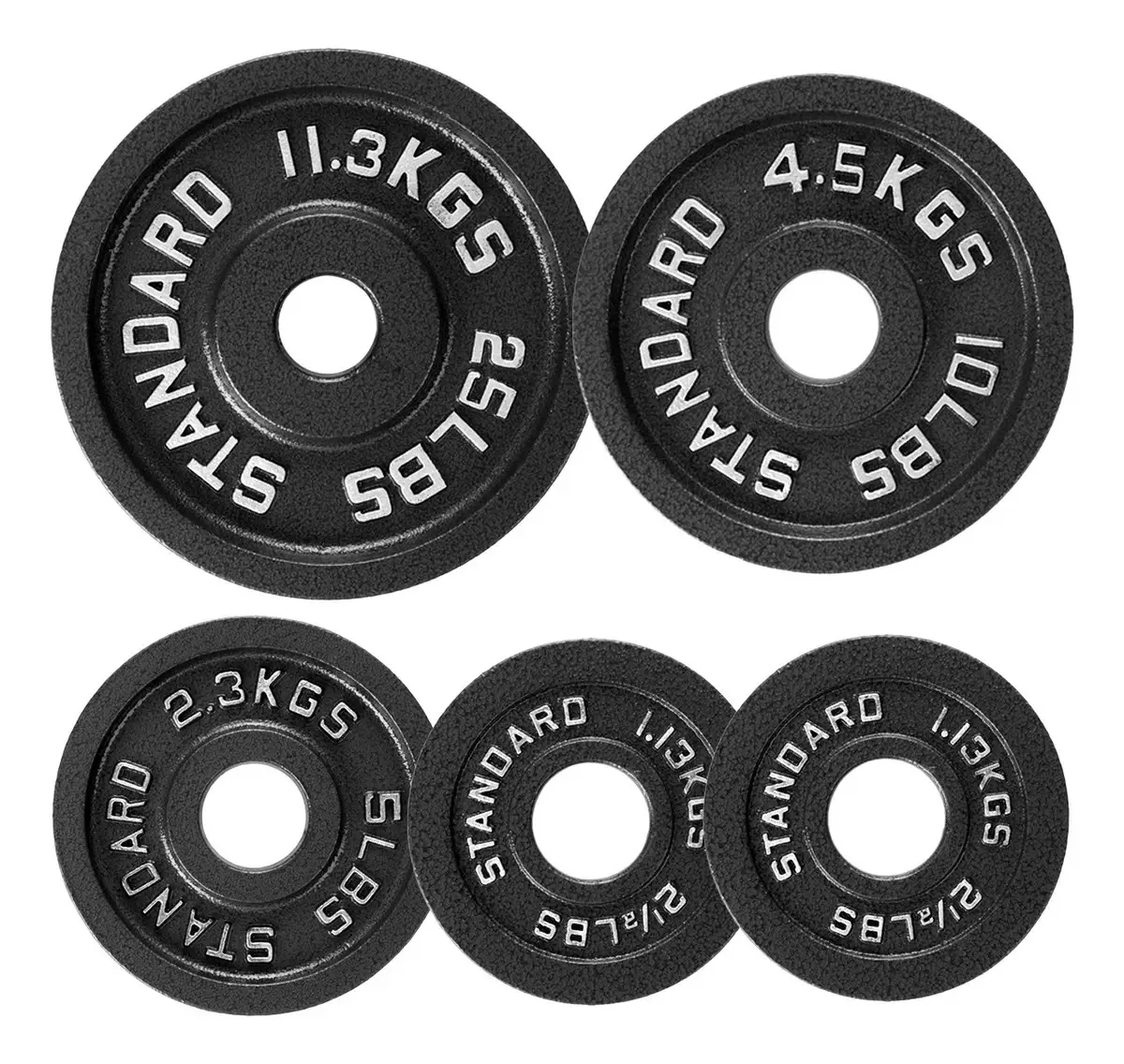 Kit de barras de 5 discos/halteres, 2,5 lb, 5 lb, 10 lb, 25 lb