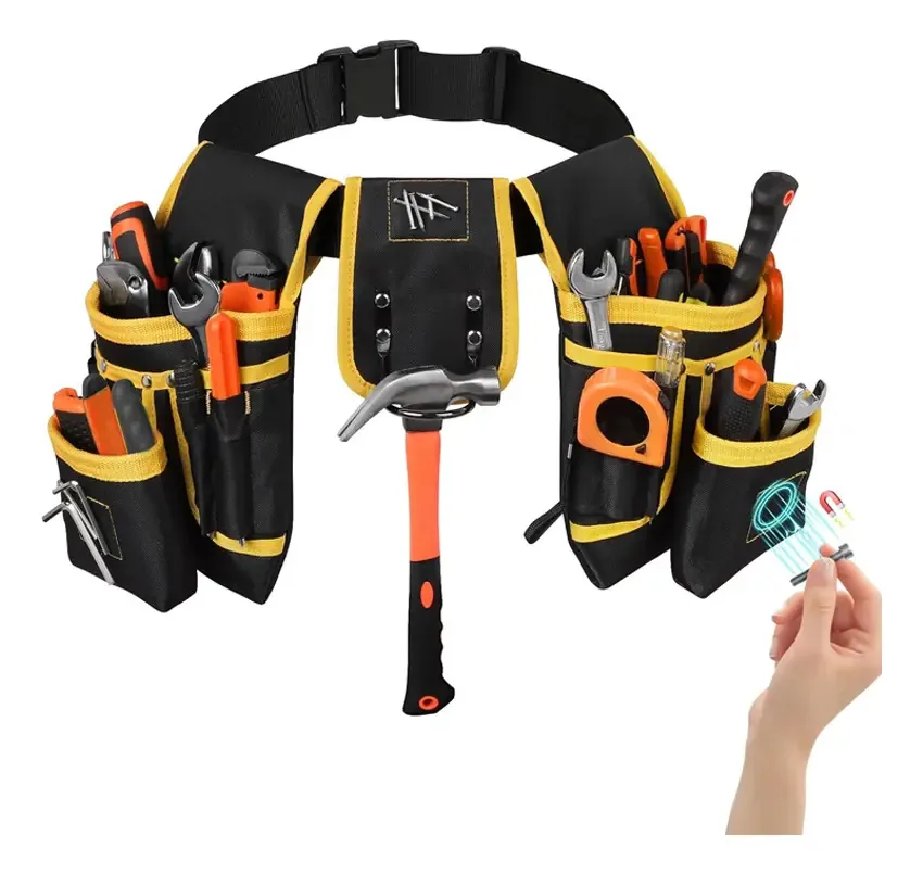 Sacos de ferramentas Atrucker Mochila de ferramentas preta de 26 bolsos