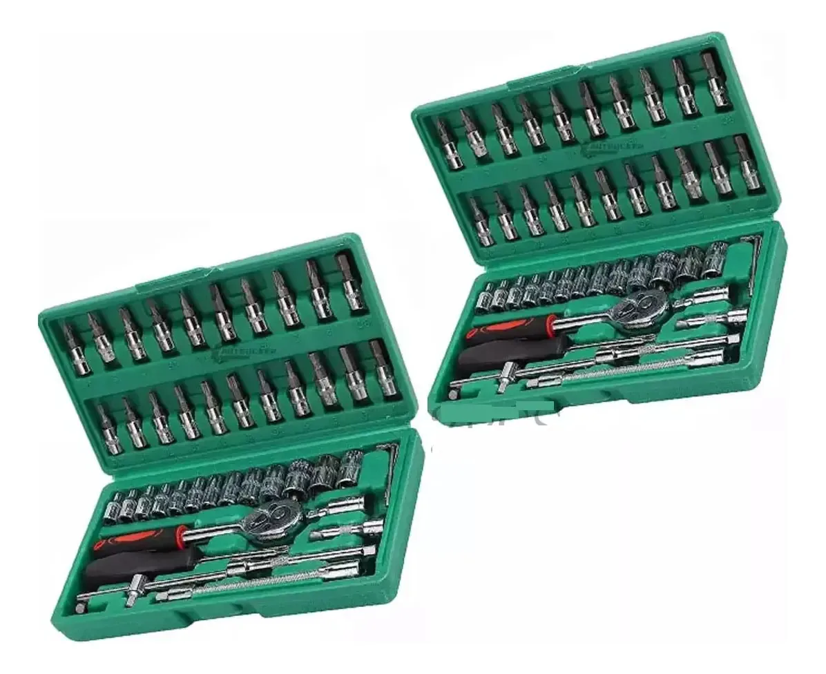 Kit de ferramentas mecânicas Autocle para aço 46 peças 2 peças Kit de ferramentas mecânicas Autocle para aço 46 peças 2 peças Autocle para aço 46 unidades 2 unidades