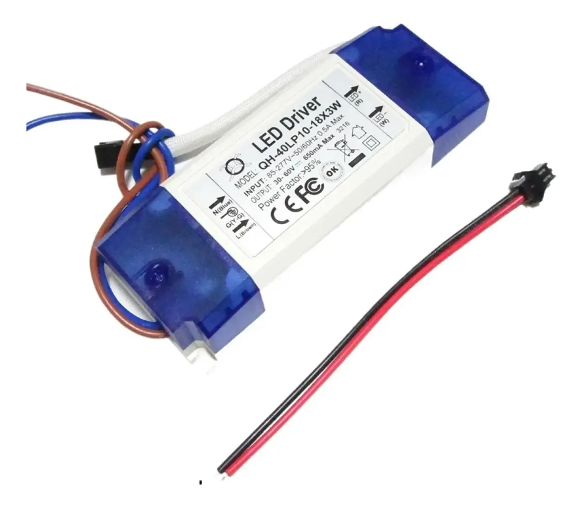 1-2-5-10 30w 40w Led Driver Fonte de alimentação 10-18x3w 600mA DC30-60v Iluminação de corrente constante para refletor (2 peças)
