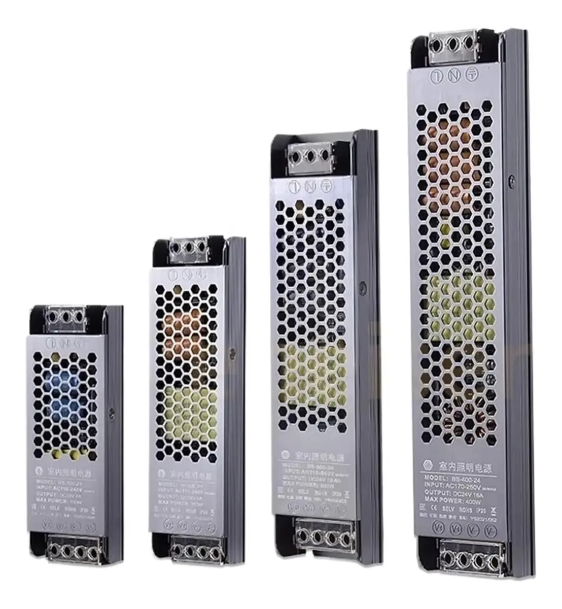 Fontes de alimentação para iluminação interna 60w 100w 150w 200w 300w 400w Conversor de driver LED de 110v 220v para 12v 24V (24V DC_200W)