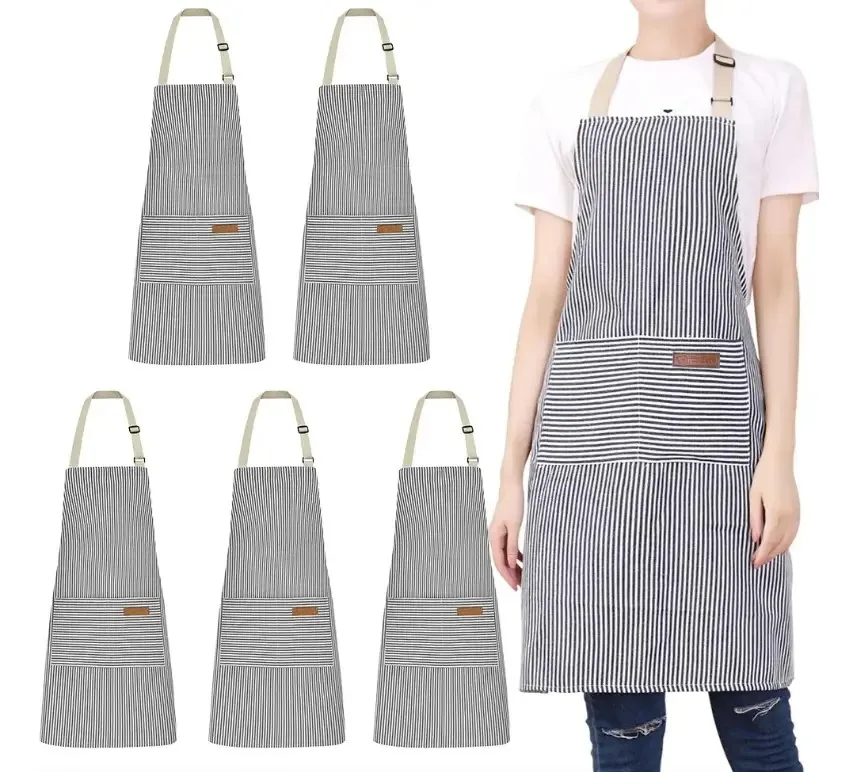 5 aventais de cozinha multiuso ajustáveis para chefs, cinza escuro