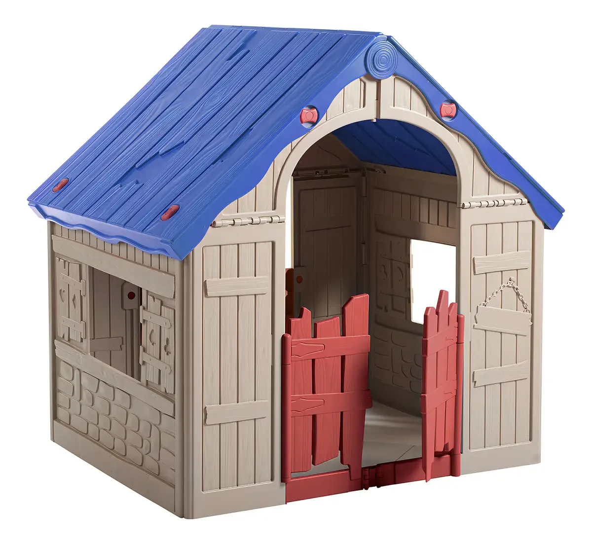 Keter Wonderfold Playhouse Dobrável, Azul/vermelho