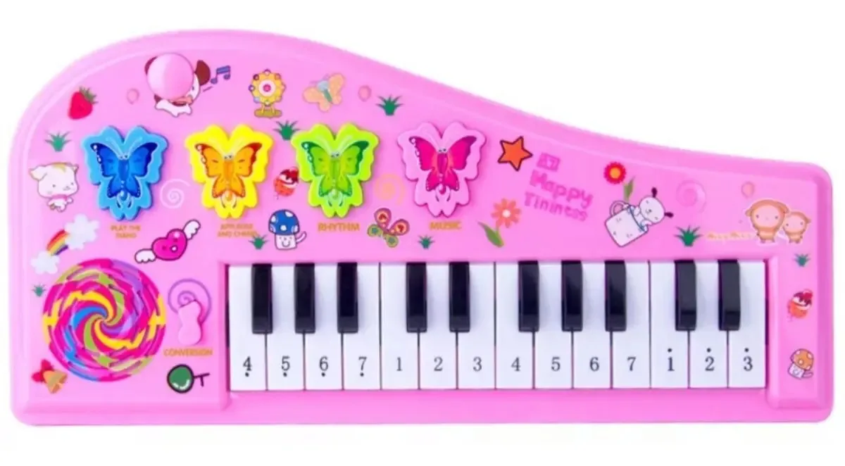 Piano Musical Infantil Cor Rosa