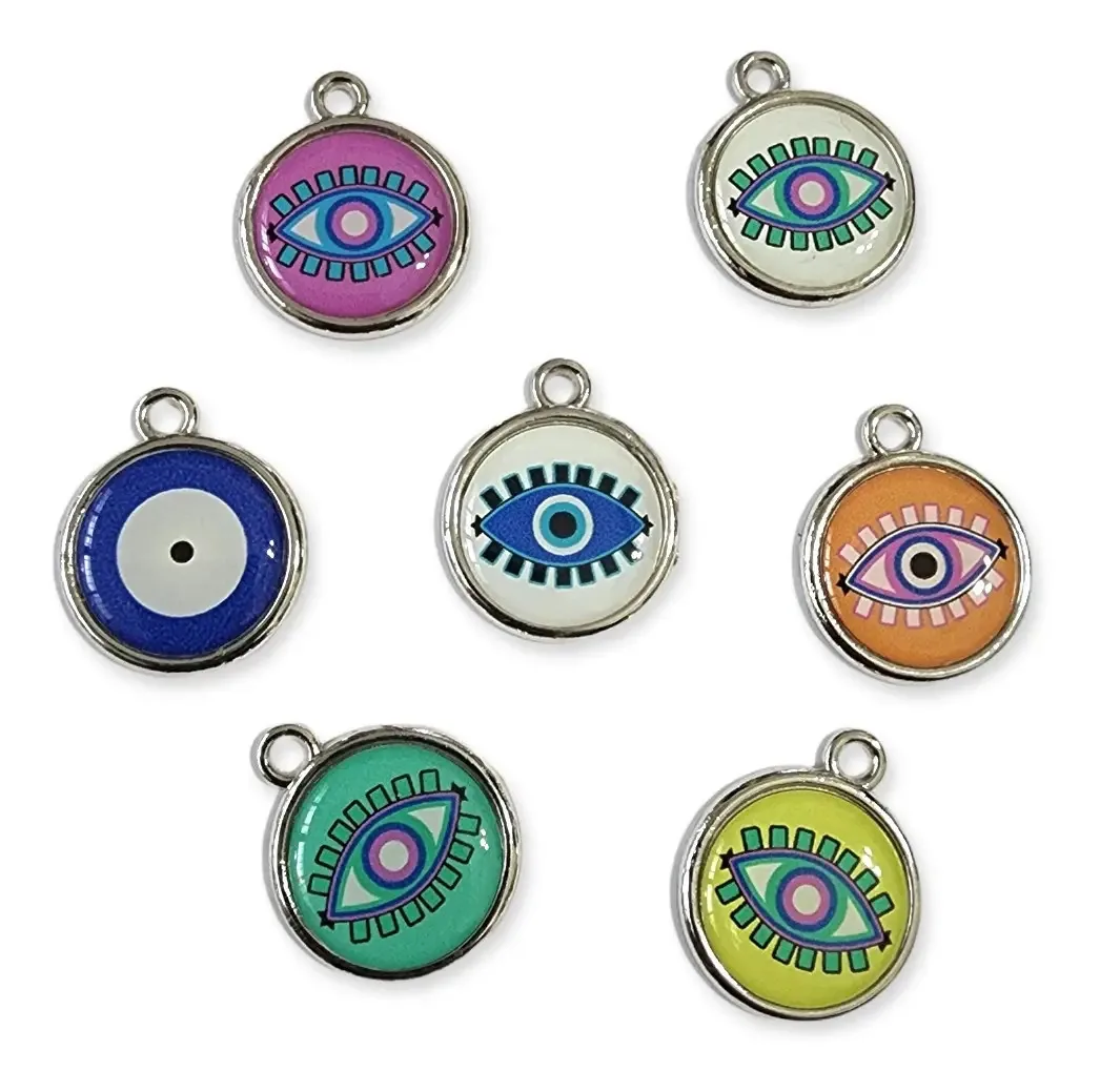 Digamos X 100u. Olhos de metal e resina de 19 mm Insumos P Bijouterie em cores variadas