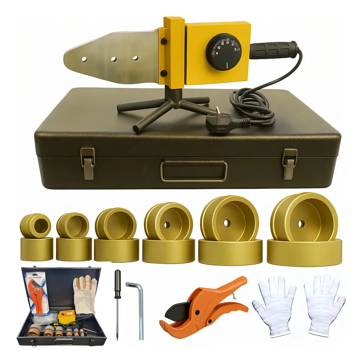 Conjunto de máquina de termofusão amarela A2411-211 Ppr 20/63mm 1600w Gaccoa