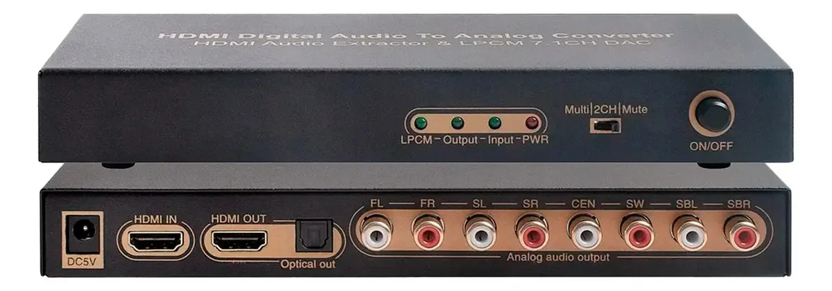 Conversor De Áudio Dac Hdmi 60hz Extrator Arc Áudio 7.1