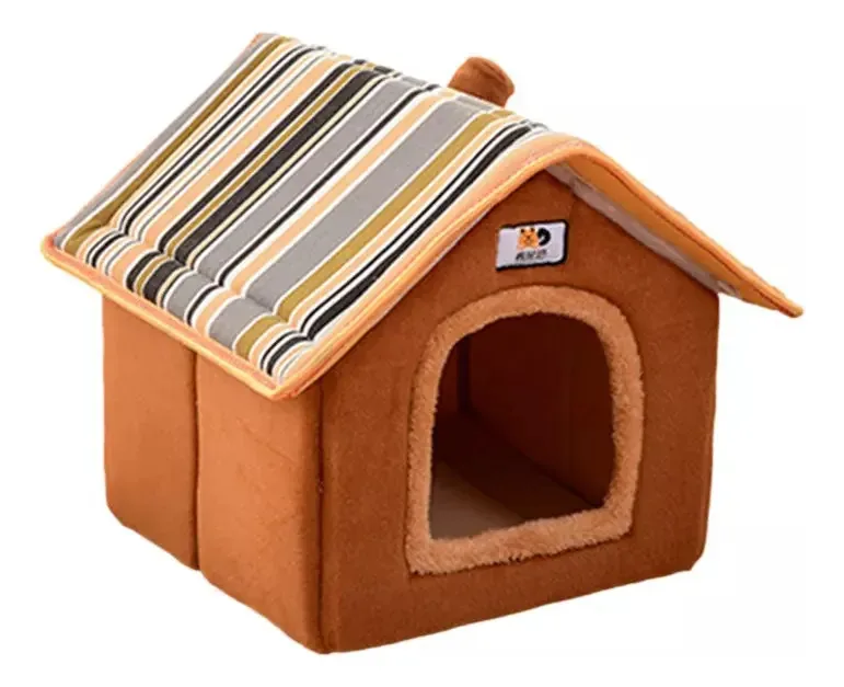 House For Dogs Medium Thermal Cat Raças Médias Cama dobrável e macia Casa para cães Pequena Coffee Girl de raça média