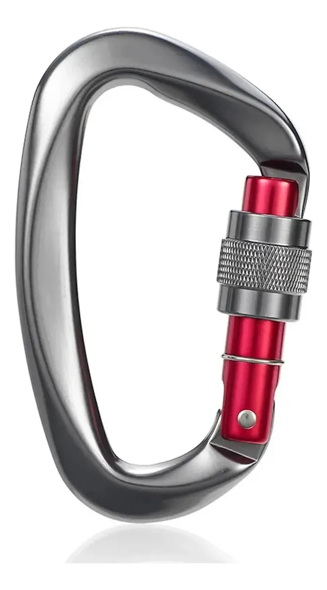 Mosquetão de escalada Hms Type D Rapel Bandola Hook 25 kn com segurança para trabalho vertical em altura Screw Gate Mosquetão Rapel
