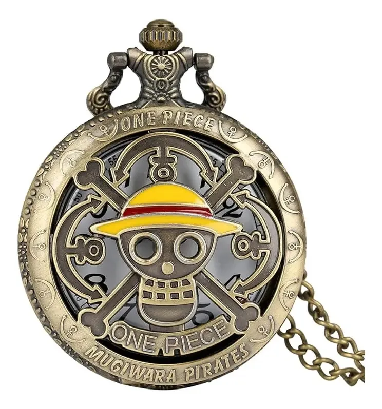 Relógio de bolso One Piece Anime Chain Accessories Luffy Pirate Gift Fans