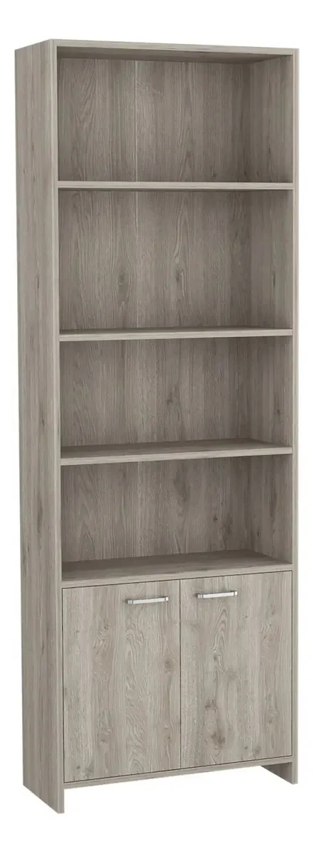 Biblioteca 2 portas e 4 prateleiras FM-016g cinza claro