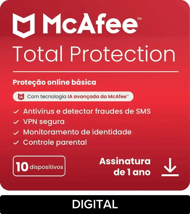 McAfee Total Protection Físico 1 Ano
