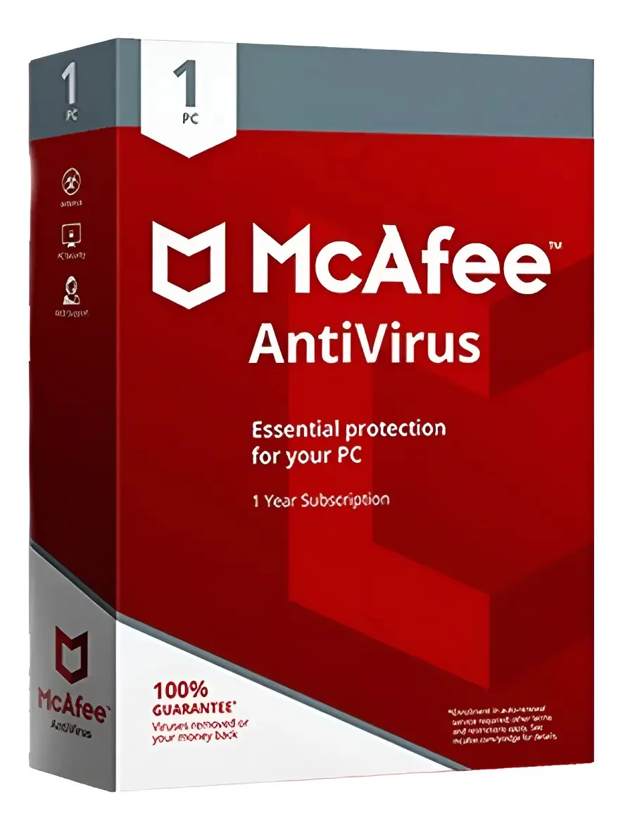 Dispositivo Mcafee Antivirus (2024) 1 ano | Windows 10 e 11