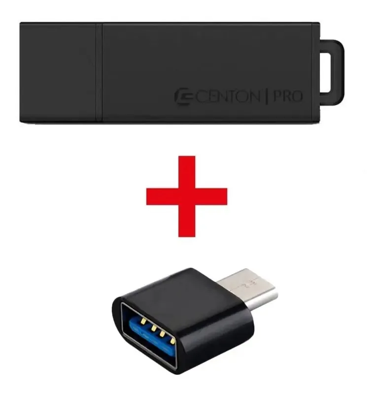 Adaptador Centon Usb 3.0 Plus Usb C Adaptador Usb C de 128 GB, cor preta