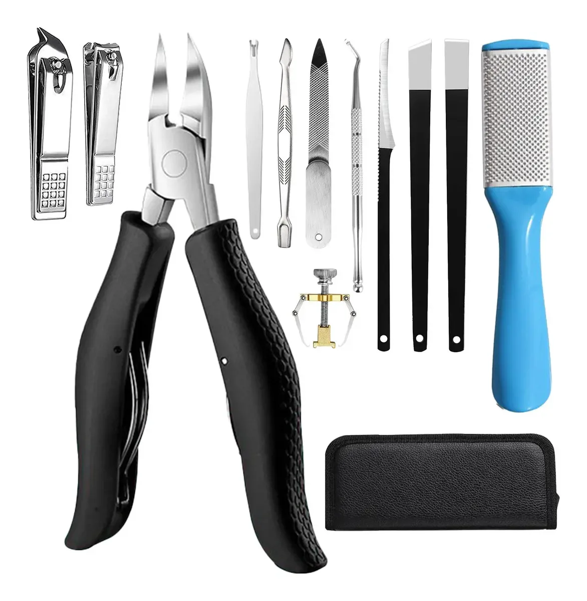 Kit de manicure e manicure e pedicure — inclui limas para pedicure, ferramentas completas para cuidar das unhas, fácil de usar e limpar, design durável e compacto, ideal para casa ou viagens
