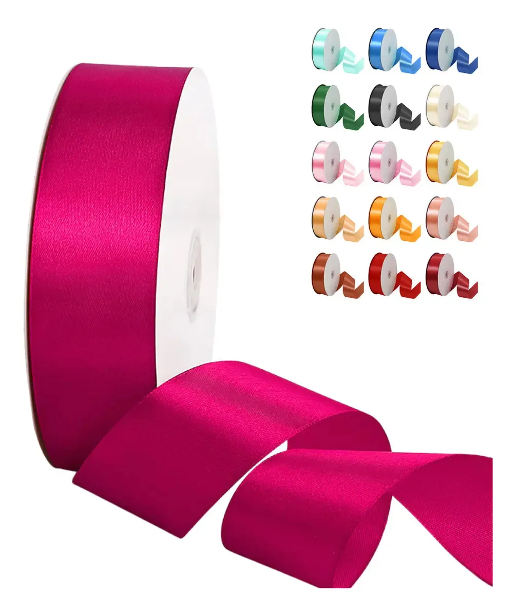 Largura do rolo de fita de cetim 4 cm 91 metros, fita de cetim, fita de cetim, fita e rolo de fita para decoração, fita decorativa ideal para festas, casamentos, aniversários e Natal. Rosa intenso