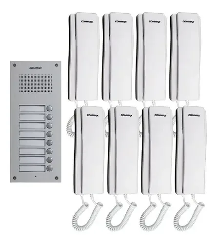 Intercomunicador de áudio Commax Building com 8 interfones
