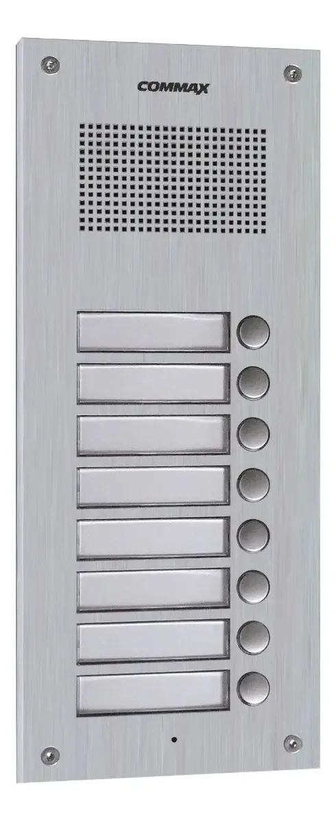 Campainha de áudio Commax de 8 botões Street Front prateada
