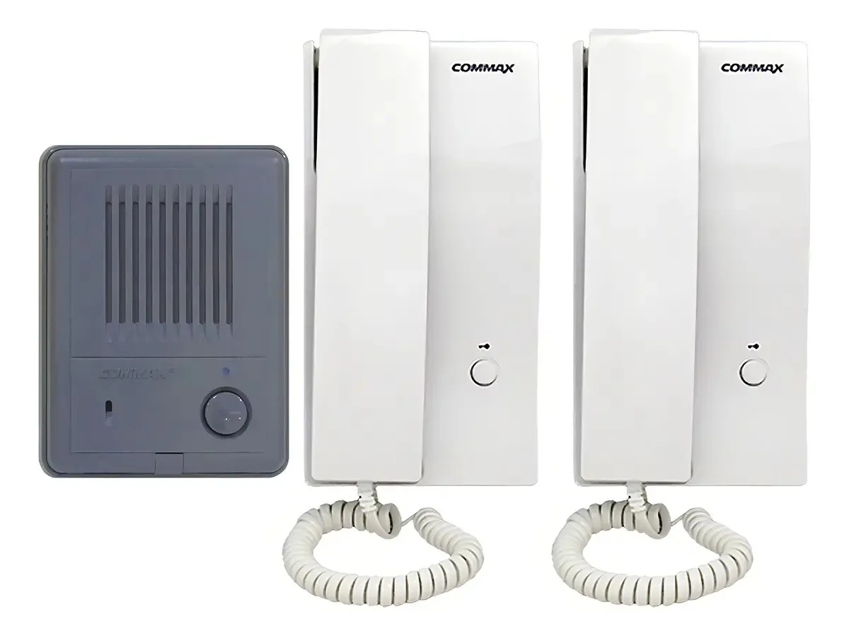 Porteiro de áudio Commax Street Front com 2 interfones - branco