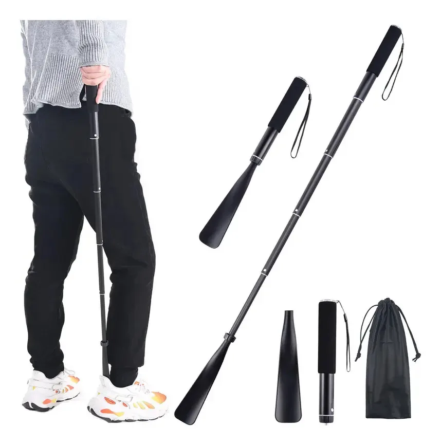 Sapateira de metal ajustável para sapatos compridos 36,8-94 cm, cor preta