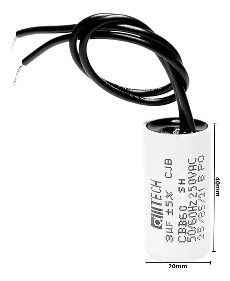 Kit com 10 Capacitores de Partida Alltech 3 μF para Motores
