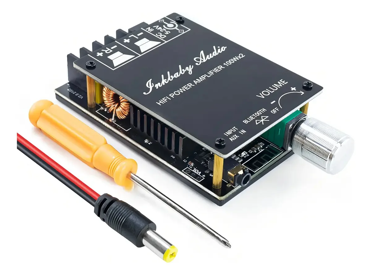 Hosyond Placa amplificadora Bluetooth 5.0 de 200 W Tpa3116d2 100w+100w E