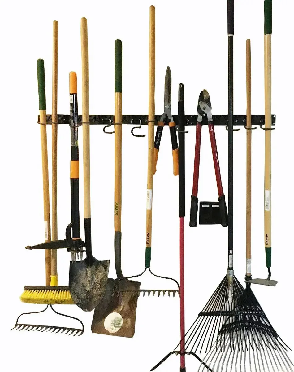 Sistema de armazenamento ajustável de 48 polegadas, suportes de parede para ferramentas, organizador de ferramentas de parede, organizador de garagem, organizador de ferramentas de jardim,...