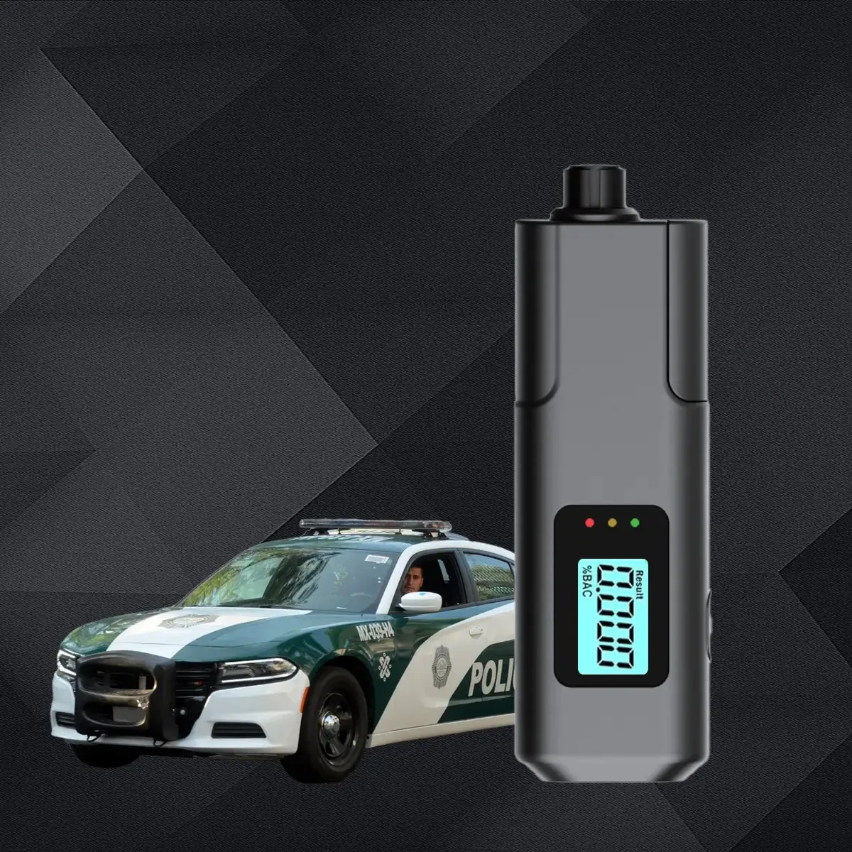 Alcoolômetro aprimorado, teste rápido de teste de álcool com display digital de alta precisão e martelo Crystal Breaker, uso pessoal e profissional, para beber em festas e segurança de veículos